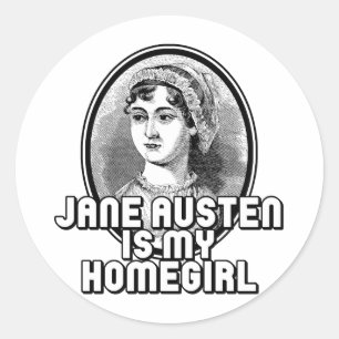 Adesivo Redondo Jane Austen