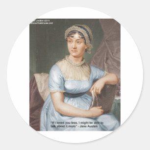 Adesivo Redondo Jane Austen Amou Você Menos Citação Em Presentes &