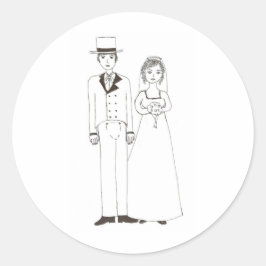 Adesivo Redondo Jane Austen Wedding