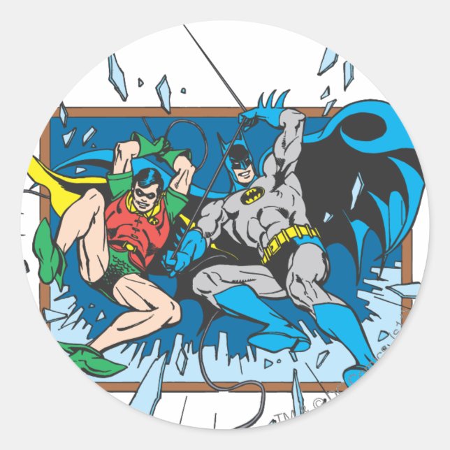 Adesivo Redondo Janela Batman & Robin Shatter (Frente)