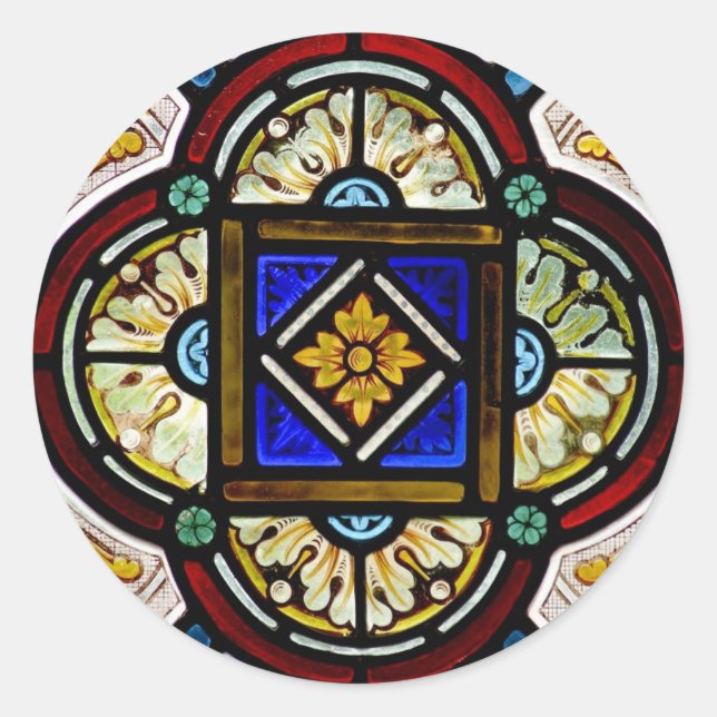 Adesivo Redondo Janela de vidro retida (Frente)