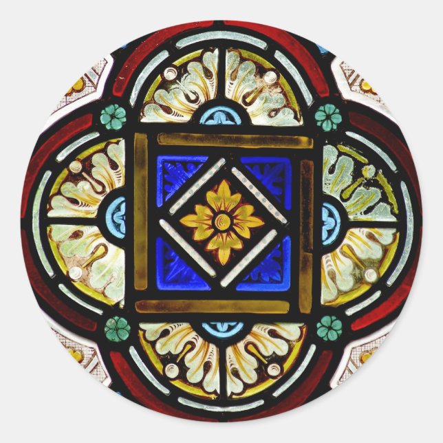 Adesivo Redondo Janela de vidro retida (Frente)