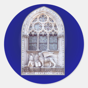 Adesivo Redondo Janela do Leão Winged San Marco