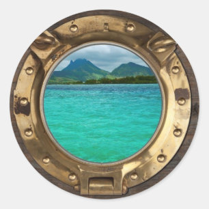 Adesivo Redondo Janela Embarcações Antigas