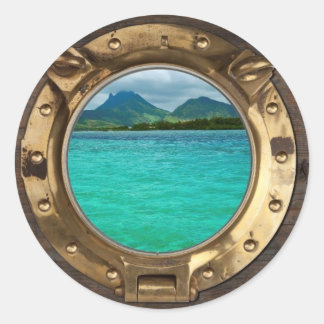 Adesivo Redondo Janela Embarcações Antigas