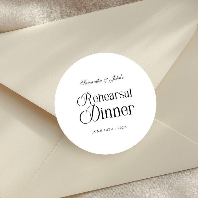 Adesivo Redondo Jantar de Ensaios Moderno e Elegante (Criador carregado)