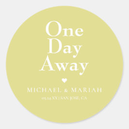 Adesivo Redondo Jantar de Ensaios Simples Elegante a Um Dia de Dis