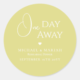 Adesivo Redondo Jantar de Ensaios Simples Elegante Um Dia à Distân