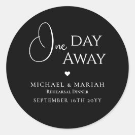 Adesivo Redondo Jantar de Ensaios Simples Elegante Um Dia à Distân
