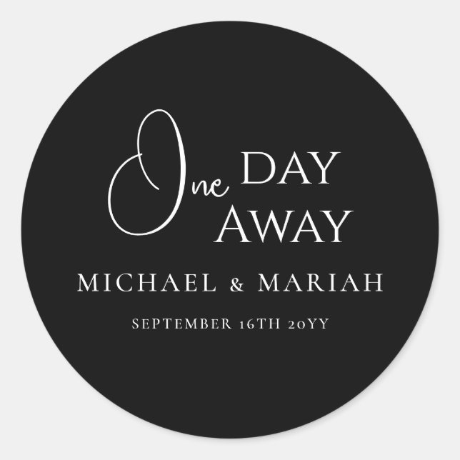 Adesivo Redondo Jantar de Ensaios Simples Elegante Um Dia Antes (Frente)