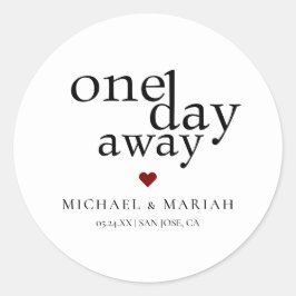 Adesivo Redondo Jantar de Ensaios Simples Elegante Um Dia Antes