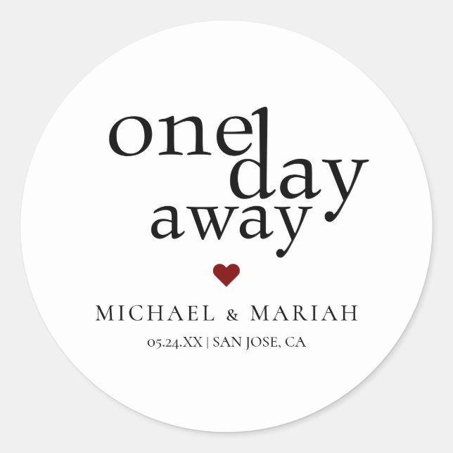 Adesivo Redondo Jantar de Ensaios Simples Elegante Um Dia Antes (Frente)