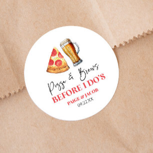 Adesivo Redondo Jantar de Rehearsal Antes de Pizza e Cervejas