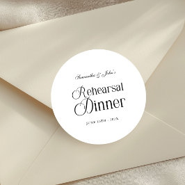 Adesivo Redondo Jantar de Rehearsal Moderno e Elegante