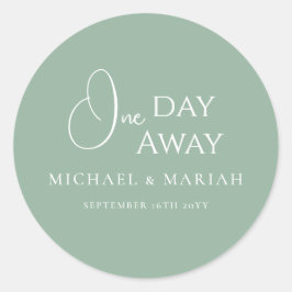 Adesivo Redondo Jantar de Rehearsal Simples e Elegante a Um Dia de