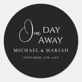 Adesivo Redondo Jantar de Rehearsal Simples e Elegante a Um Dia de