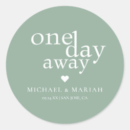 Adesivo Redondo Jantar de Rehearsal Simples e Elegante a Um Dia de