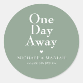 Adesivo Redondo Jantar de Rehearsal Simples Elegante a Um Dia de D