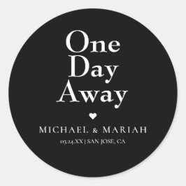 Adesivo Redondo Jantar de Rehearsal Simples Elegante Um Dia Antes