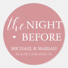 Adesivo Redondo Jantar Simples Elegante Na Véspera Do Ensaio