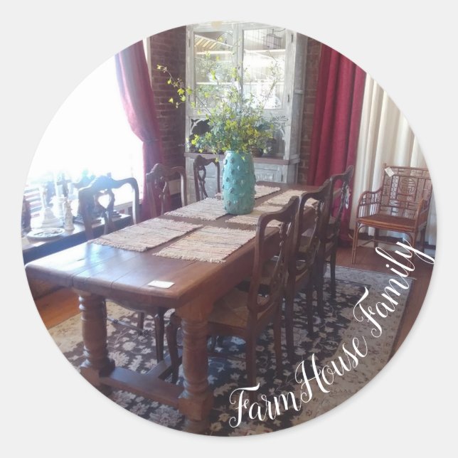 Adesivo Redondo Janto da família de agricultores (Frente)