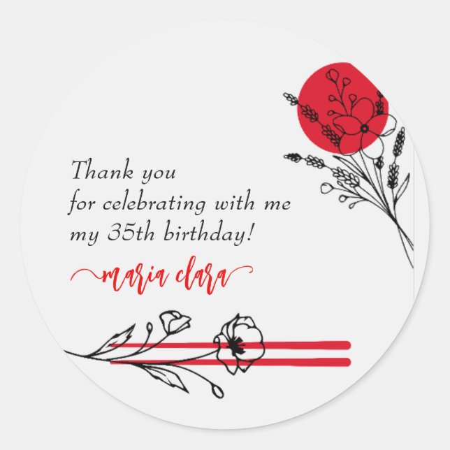 Adesivo Redondo Janto de aniversário do Chef do CHURRASCO Japonês  (Frente)