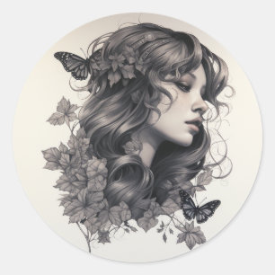 Adesivo Redondo Janto de Ensaio de Casamento de Script Elegante Cl