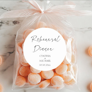 Adesivo Redondo Janto de ensaio de casamento de script simples