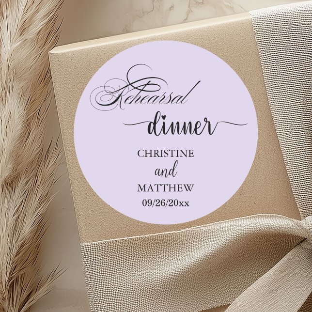 Adesivo Redondo Janto de Ensaio Elegante de Caligrafia Púrpura Lev (Criador carregado)