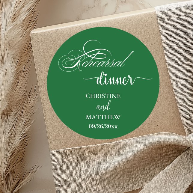 Adesivo Redondo Janto de Ensaios Verdes no Setor da Caligrafia Ele (Criador carregado)