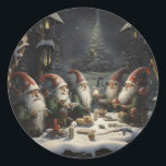 Adesivo Redondo Janto Elf Winter no Woods Christmas Elves<br><div class="desc">Elf Winter Janta no Woods Christmas Elves Classic Round Sticker</div>