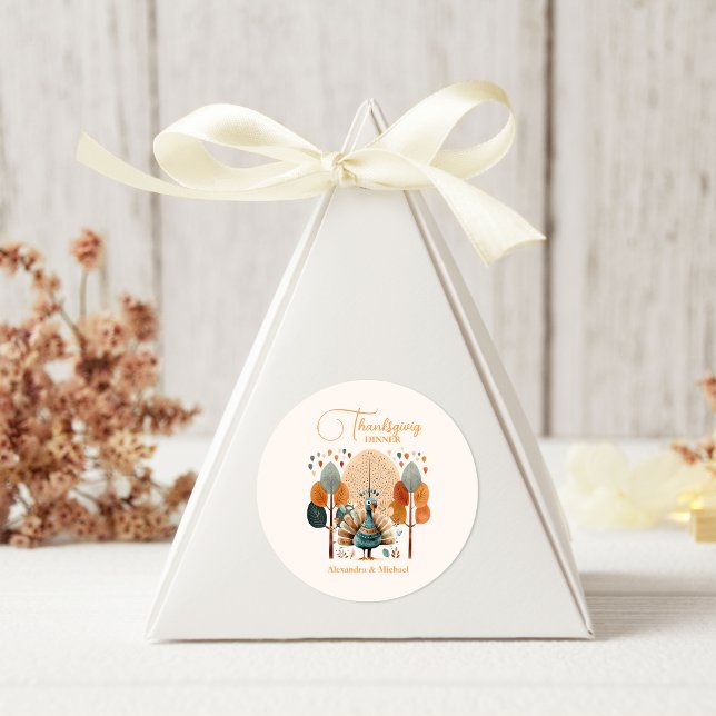 Adesivo Redondo Janto Rustic de Ação de Graças Pumpkin (Criador carregado)