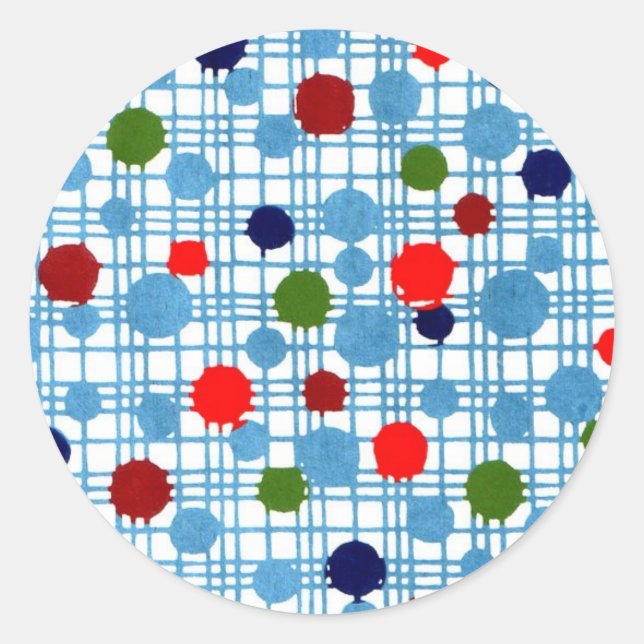 Adesivo Redondo Japan Retro 1950 1960 Chiyogami Origami Japonês (Frente)