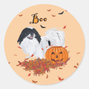 Adesivo Redondo Japanese Chin Halloween