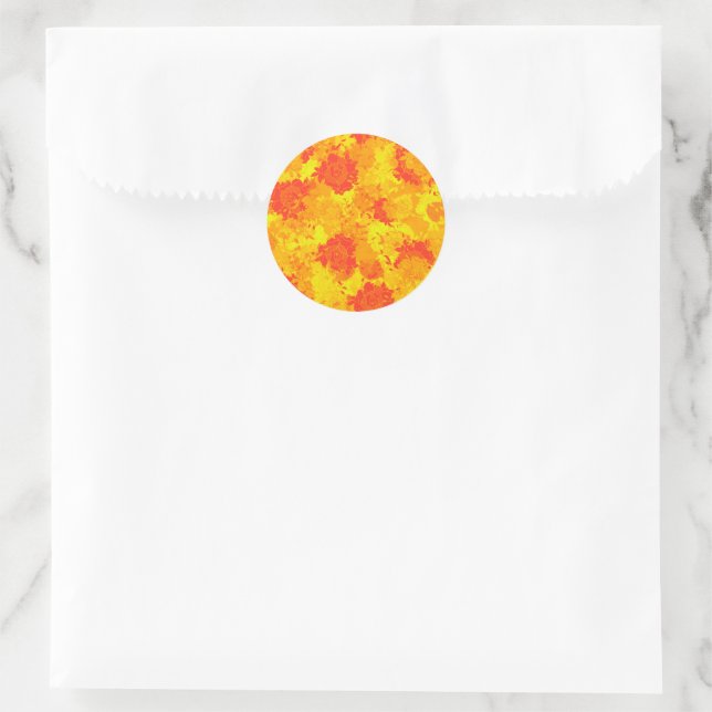 Adesivo Redondo Japanese floral red patterns (Bolsa)