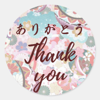 Adesivo Redondo Japanese kawaii sticker 【wagara23】thank you シール