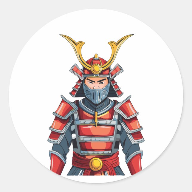 Adesivo Redondo Japanese samurai (Frente)