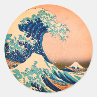 Adesivo Redondo Japão - Arte Japonesa (Onda de Excelente em Kanaga