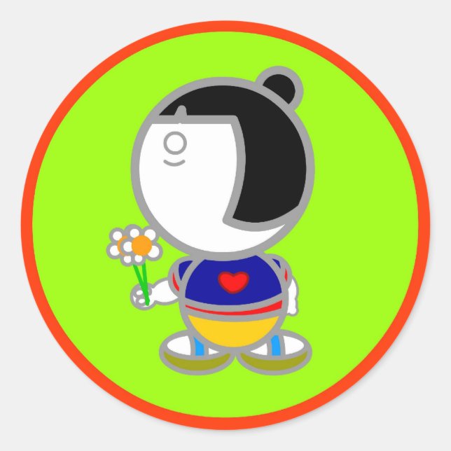 Adesivo Redondo JAPÃO GIRL Sticker (Frente)