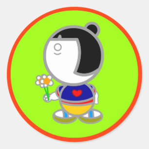 Adesivo Redondo JAPÃO GIRL Sticker