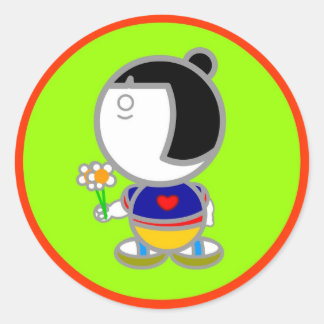 Adesivo Redondo JAPÃO GIRL Sticker
