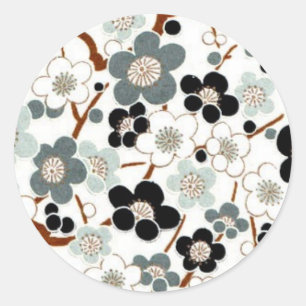Adesivo Redondo Japão, Sakura, quimono, Origami, Chiyogami, flor,