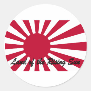 Adesivo Redondo Japão - terra do sol de ascensão