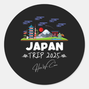 Adesivo Redondo Japão Trip 2025 Aqui Chegamos Viagem da Equipe de 