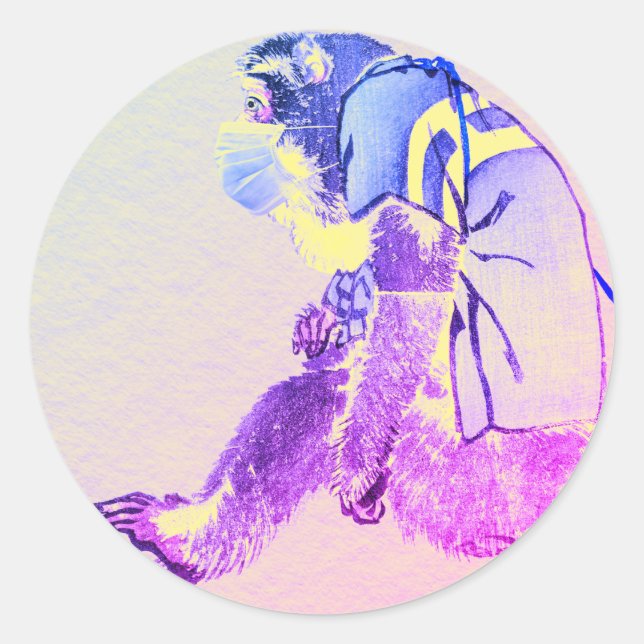 ADESIVO REDONDO JAPONÊS COM VÍDEO PERSONALIZADO DE MÁSCARA ROSTA (Frente)