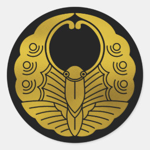 Adesivo Redondo Japonês Family Crest-Butterfly