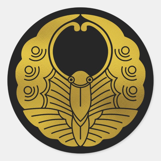 Adesivo Redondo Japonês Family Crest-Butterfly (Frente)