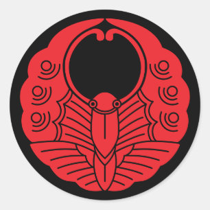 Adesivo Redondo Japonês Family Crest-Butterfly