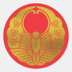 Adesivo Redondo Japonês Family Crest-Butterfly