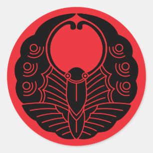 Adesivo Redondo Japonês Family Crest-Butterfly